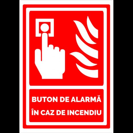 Semn de buton de alarma in caz de incendiu